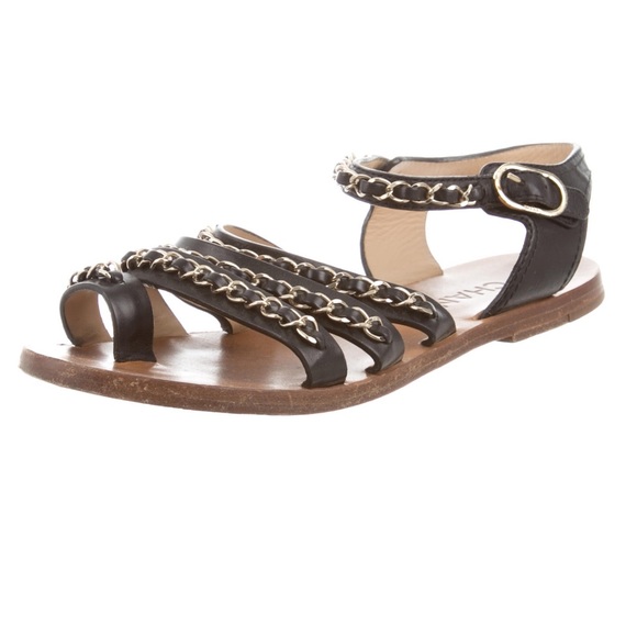 Chanel Multistrap Chain-Link Sandals - Picture 2 of 5